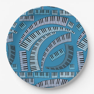 Curved Piano Keys Paper Plate