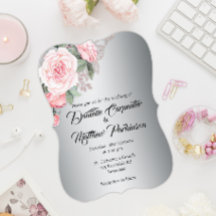 Curved Pink Rose Silver Elegance Wedding