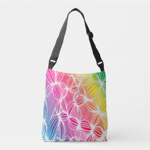Curved rainbow lines crossbody bag