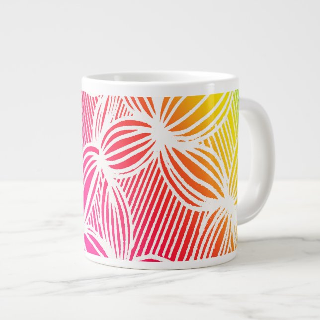 Curved rainbow lines large coffee mug (Front Right)