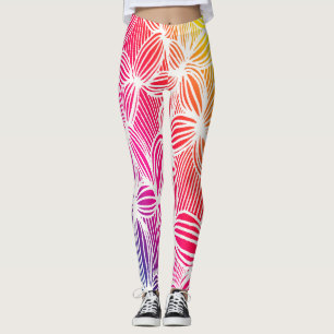Curved rainbow lines leggings