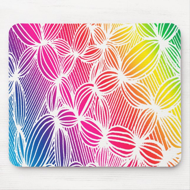 Curved rainbow lines mouse pad (Front)