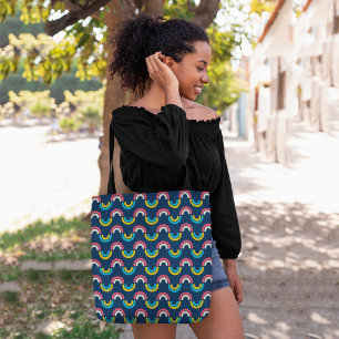 Curved Rainbow Tote Bag