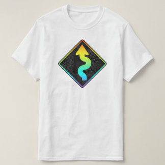 curved road ahead street sign T-Shirt