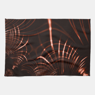 Curved sharp claws or thorns of coral or copper tea towel