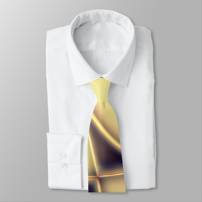 Curved smooth golden lines over burnt beige        tie (Tied)