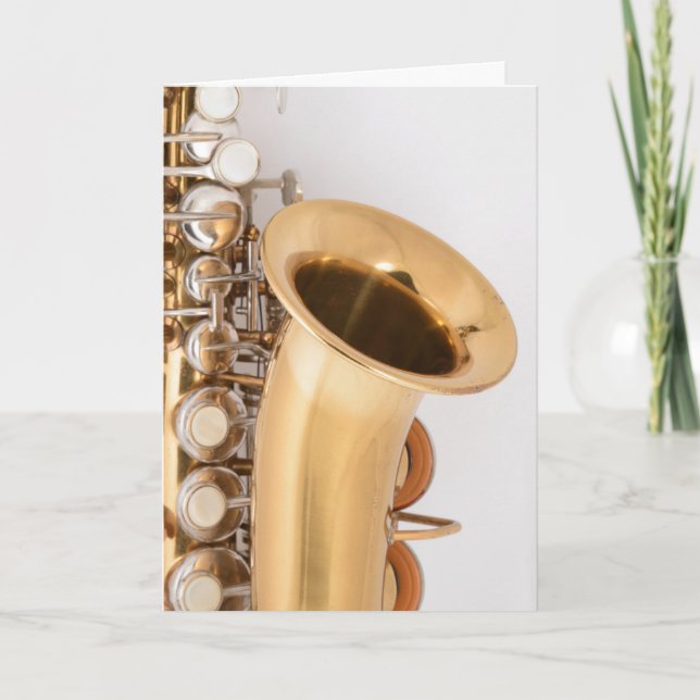 Curved Soprano Saxophone Birthday Card (Front)