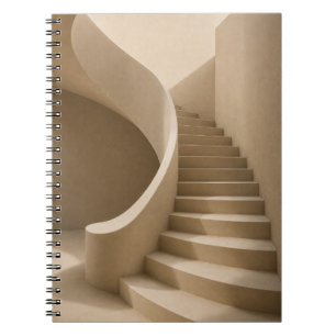 Curved Staircase Minimalist Beige Notebook