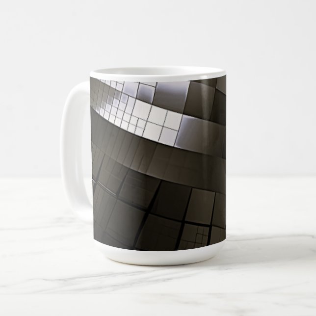 Curved Steel Matrix Coffee Mug (Front Left)
