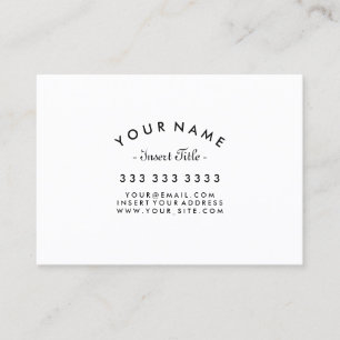 Curved Text Professional Black and White Custom Business Card