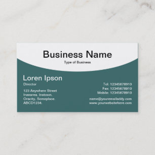 Curved Top - Moss Green Business Card