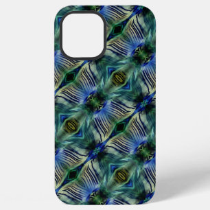 Curved transverse stripes in showy green and blue  iPhone 12 pro max case