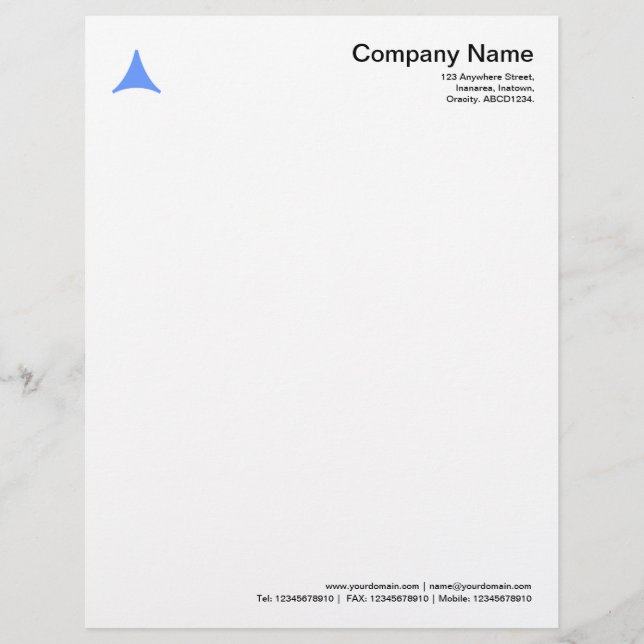 Curved Triangle - Baby Blue Letterhead Design (Front)