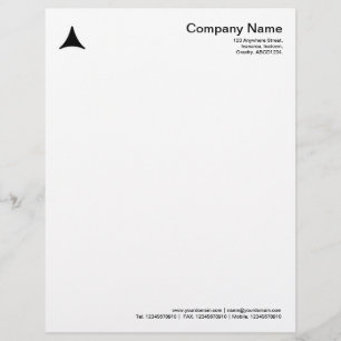Curved Triangle - Black Personalized Letterhead