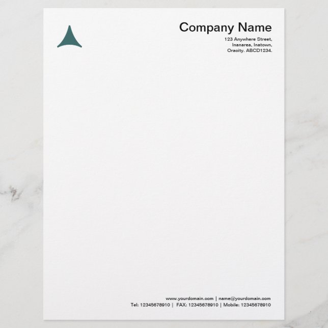 Curved Triangle - Moss Green Letterhead Design (Front)