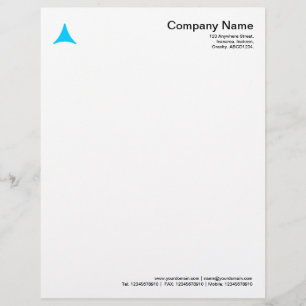 Curved Triangle - Sky Blue Letterhead