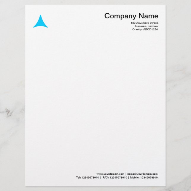 Curved Triangle - Sky Blue Letterhead (Front)