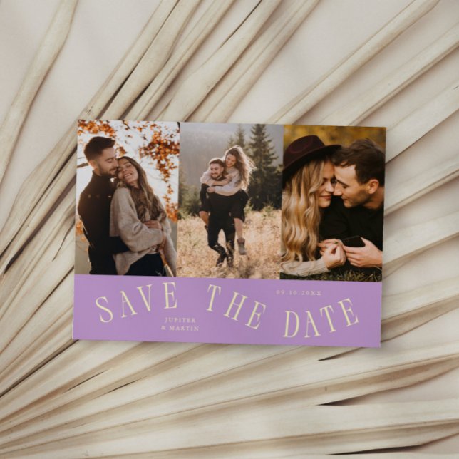 Curved Typography Multi Photo Wisteria Save The Date (Creator Uploaded)