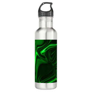 Curves and folds green nickeled on dark background 710 ml water bottle