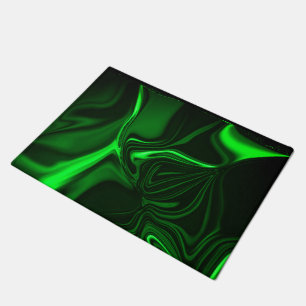 Curves and folds green nickeled on dark background doormat
