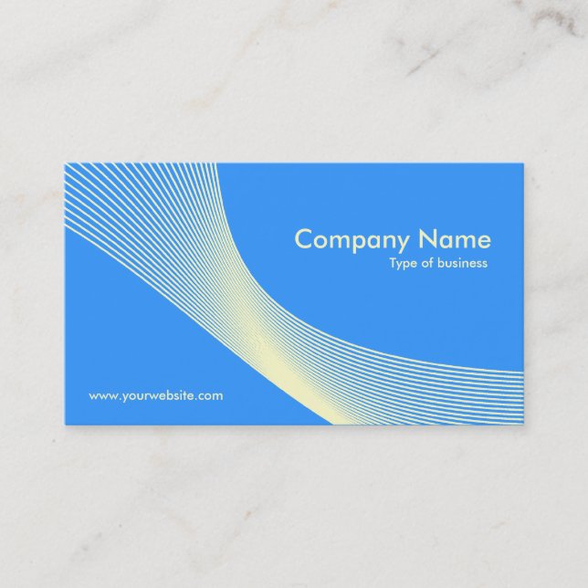 Curves - Cream on Blue 3399FF Business Card (Front)