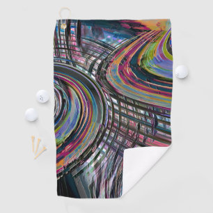 Curves looking like space road, colourful notched golf towel