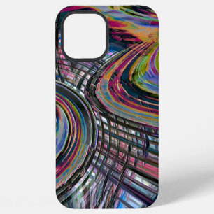 Curves looking like space road, colourful notched iPhone 12 pro max case