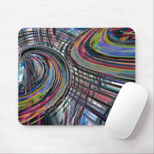 Curves looking like space road, colourful notched mouse pad