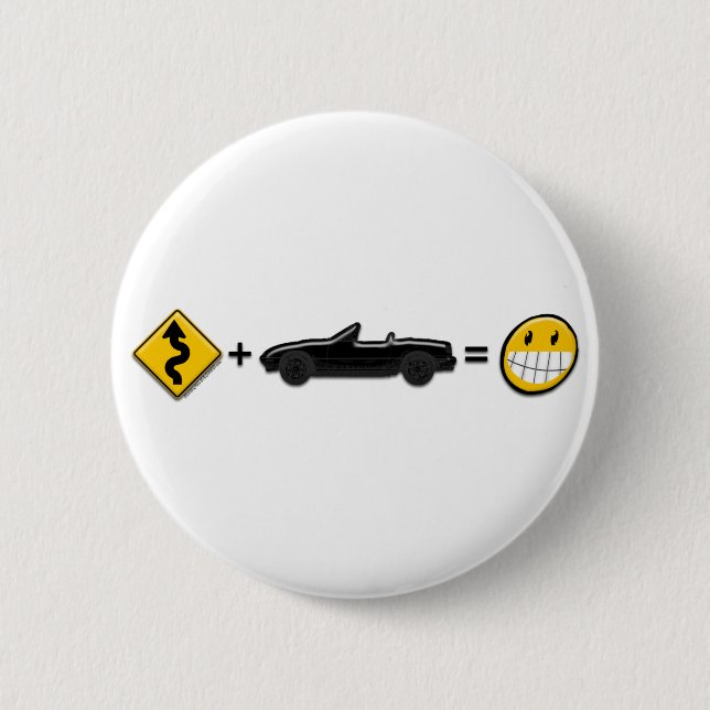 Curves + MX5 = Fun 6 Cm Round Badge (Front)
