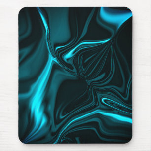 Curves or undulations cyan over dark fund mouse pad