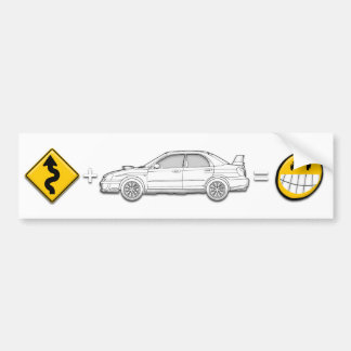 Curves, Subaru, equals fun bumper sticker