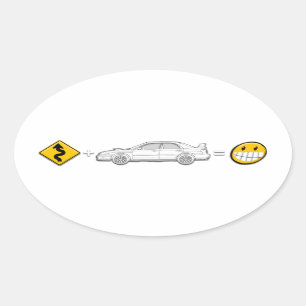 Curves, Subaru, equals fun sticker