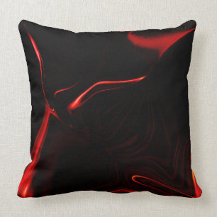 Curves, undulation in red darkest, black fund. cushion