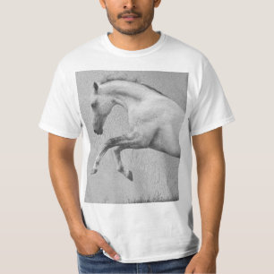 Curvet Horse Template Mens Modern White Animals T-Shirt