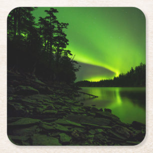 Curving Aurora Square Paper Coaster