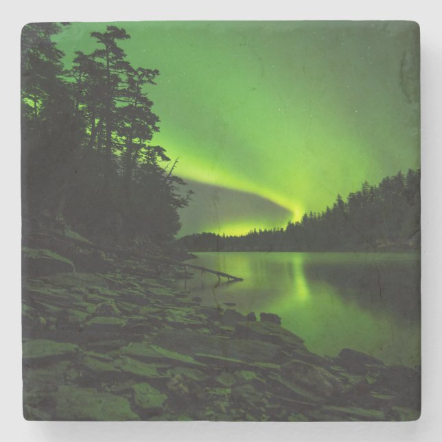 Curving Aurora Stone Coaster (Front)
