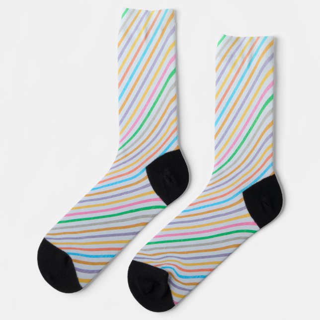 Curving multicolored stripe socks (Left)