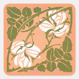 Curving Rose Stems Sticker