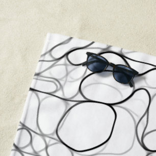 Curvy Abstract Shapes Beach Towel