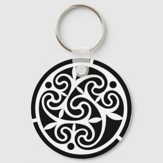 Curvy Black & White Key Chain