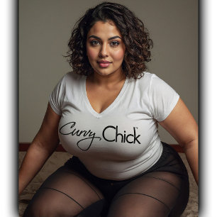 Curvy Chick™ Logo In Black T-Shirt