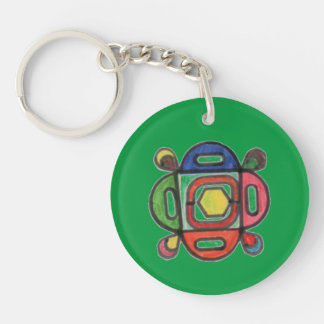 Curvy Fun Circular Acrylic Double Sided Keyring