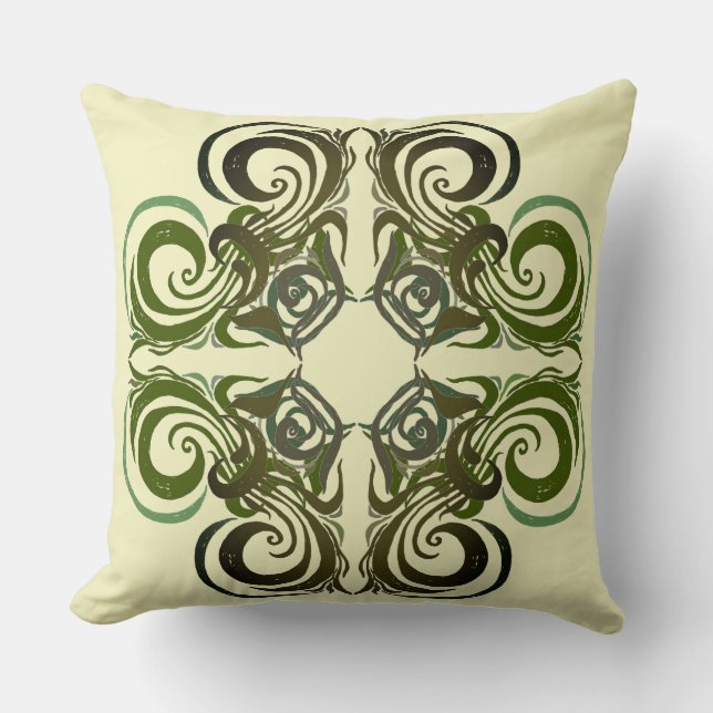 Curvy Green Retro Cushion (Front)