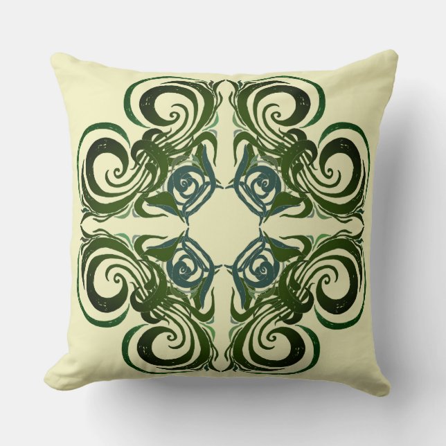 Curvy Green Retro Cushion (Front)
