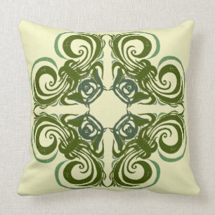 Curvy Green Retro Cushion