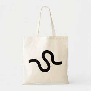 Curvy Line 02a - Black Tote Bag