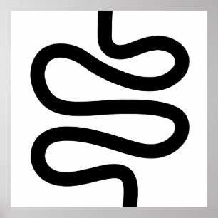 Curvy Line - Black on White Poster