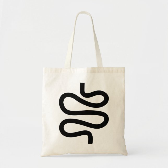 Curvy Line - Black Tote Bag (Front)
