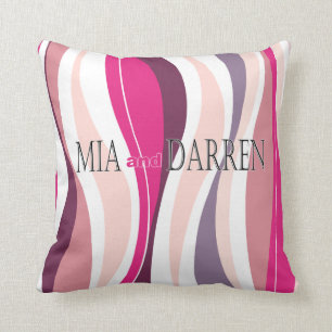 Curvy Lines fuschia designer Cushion