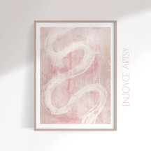 Curvy lush pink abstract feminine wall art